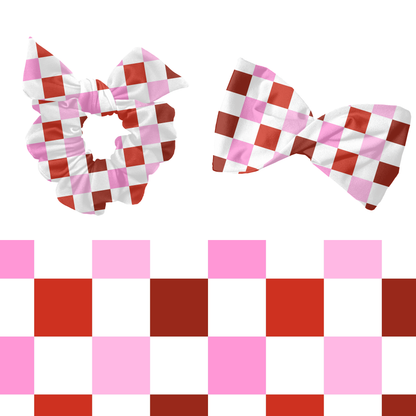 Valentine checkered seamless pattern