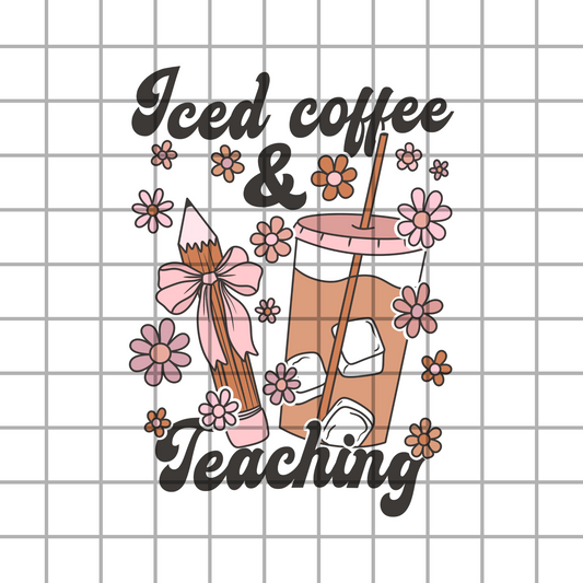 Iced Coffee Teacher PNG Design