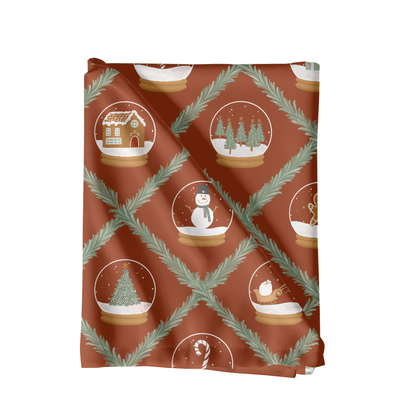 Snow globes on red background