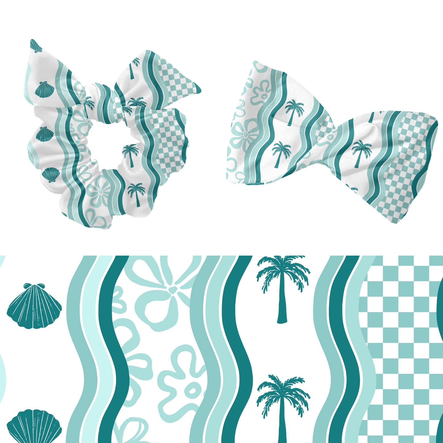 Summer retro wavy seamless pattern