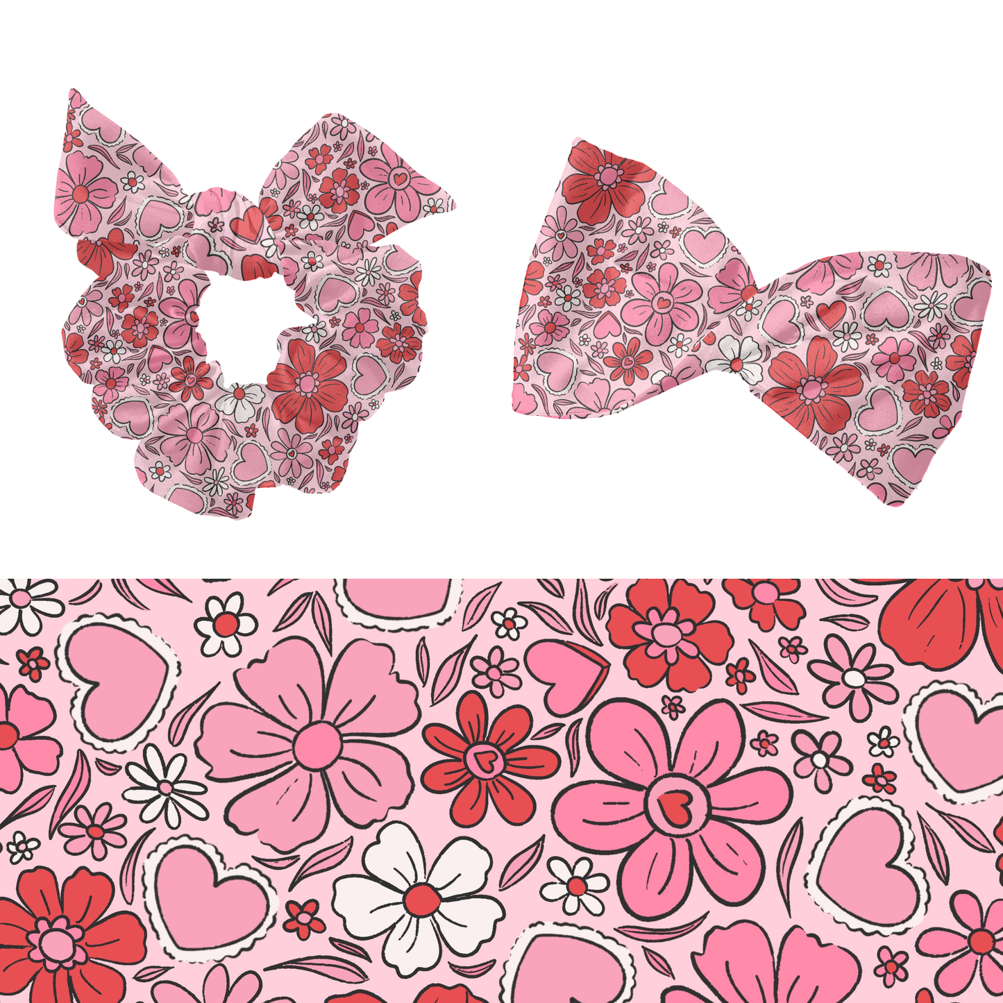 Valentine floral seamless pattern