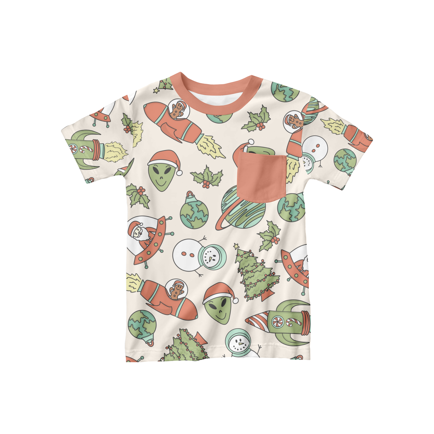 Boys Christmas Spaceships Seamless