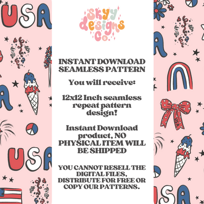 Pink Fourth Of July Pattern