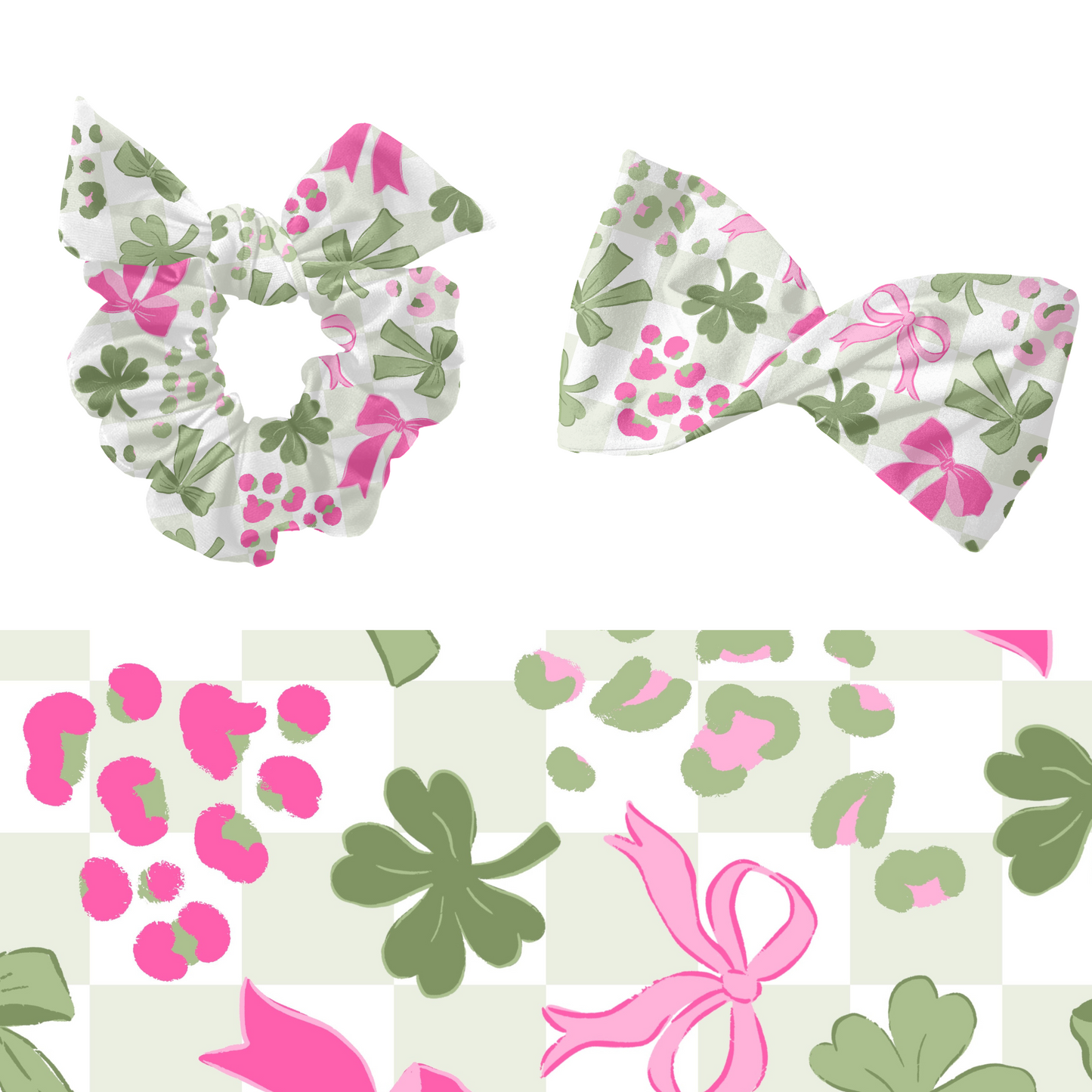 St Patricks Cheetah Bows Pattern