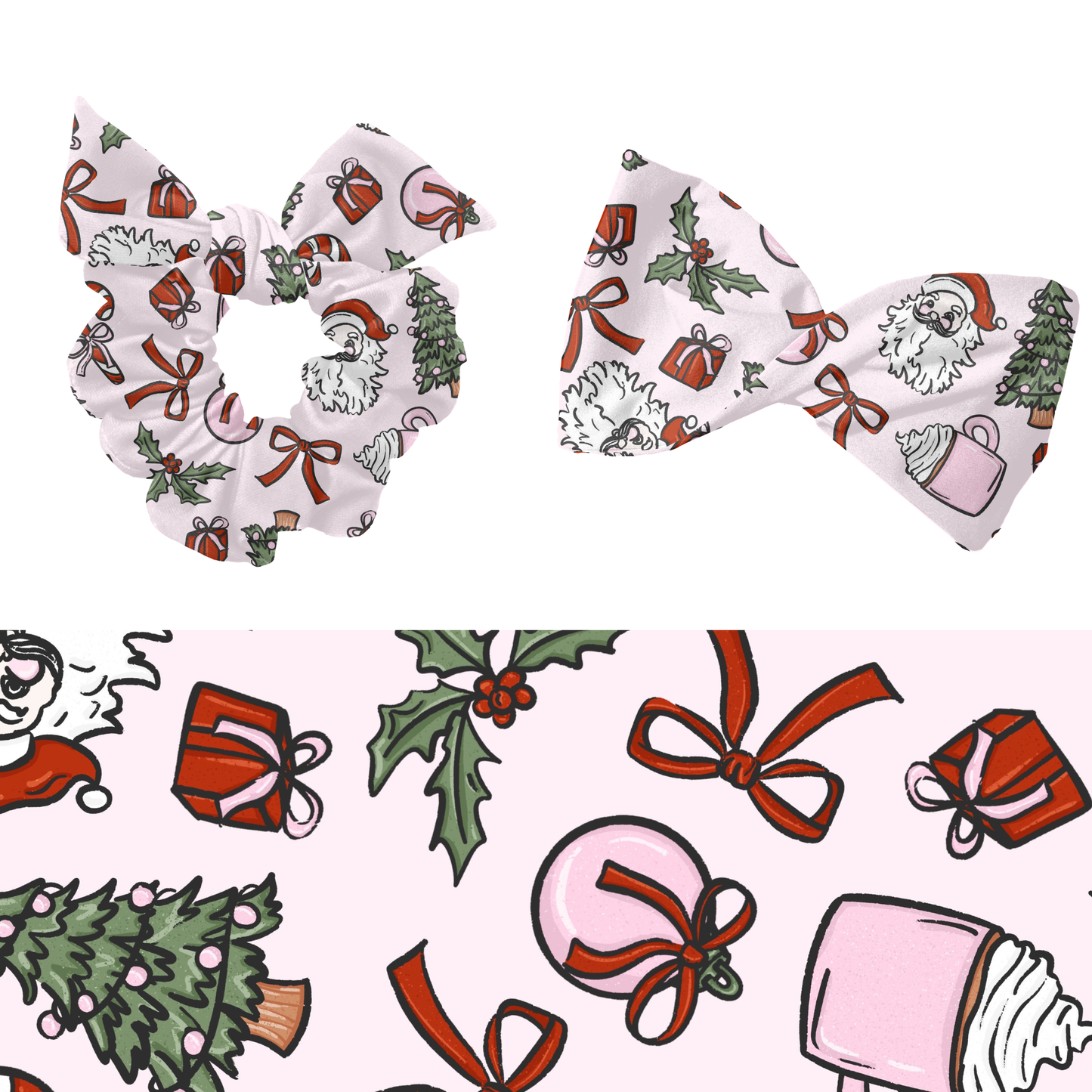 Coquette Christmas Seamless pattern