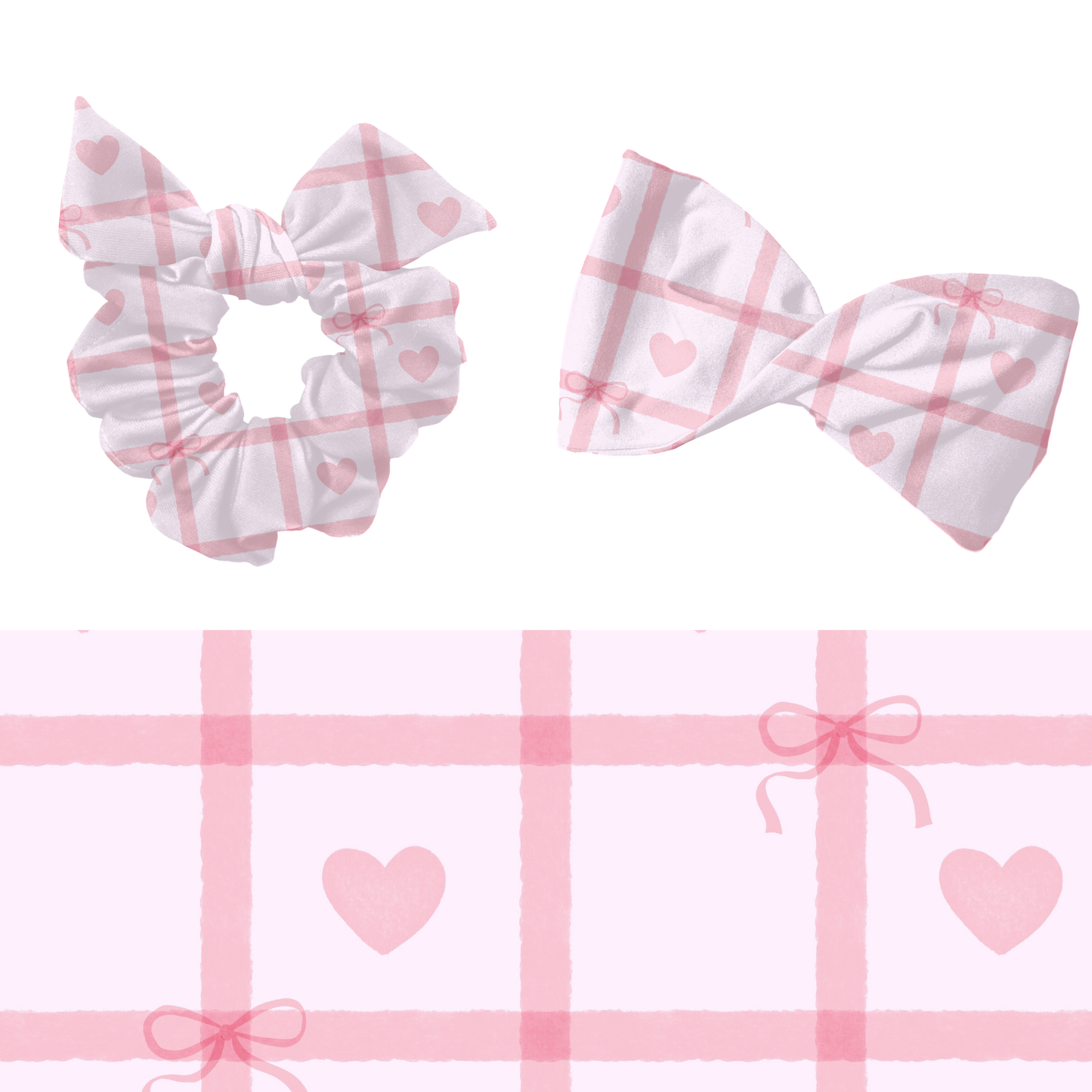 Valentine gingham hearts Pattern