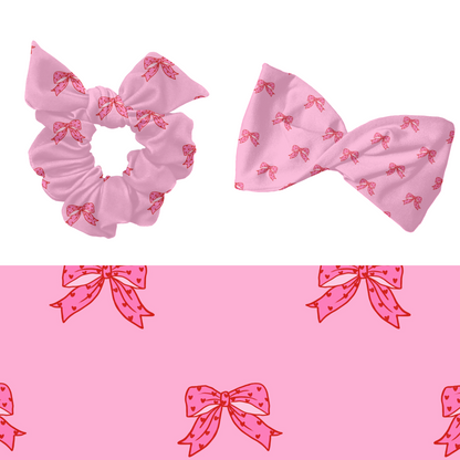 Pink Heart bows Seamless Pattern