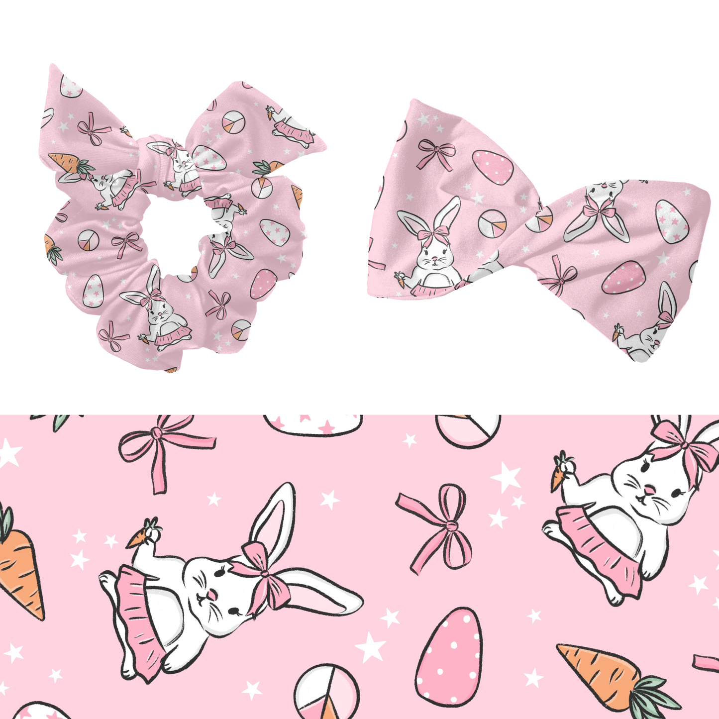 Girly coquette Easter Seamless pattern