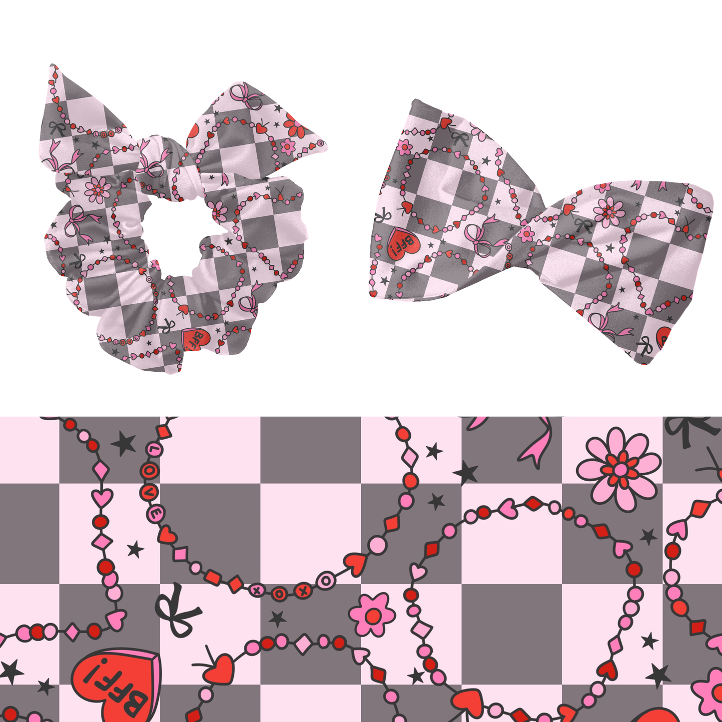 Valentine bracelets seamless pattern