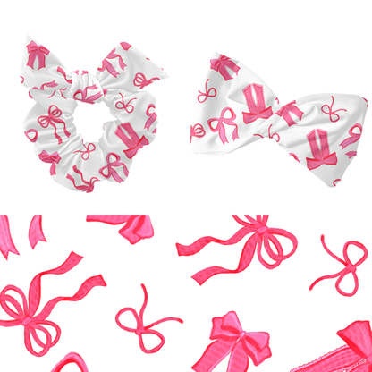 Pink watercolor bows Seamless pattern