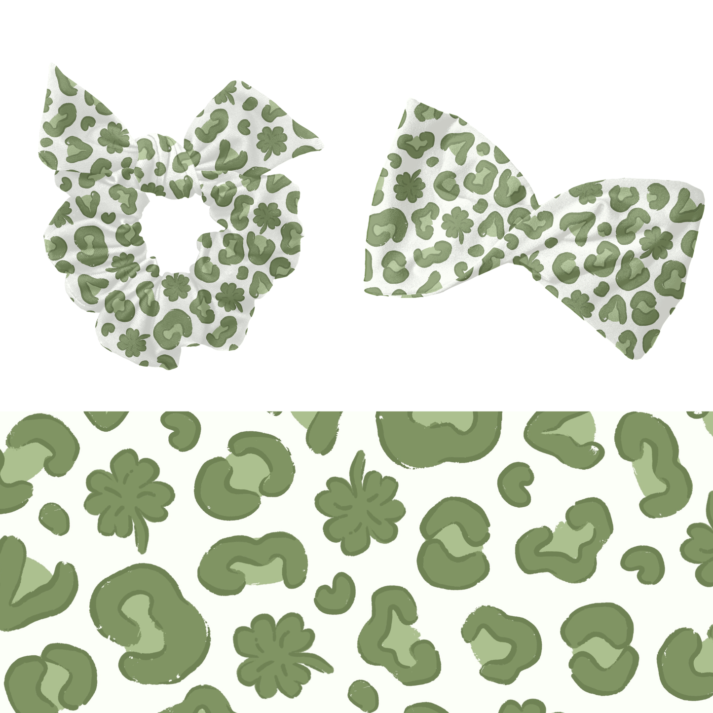 Cheetah Clovers Seamless Pattern