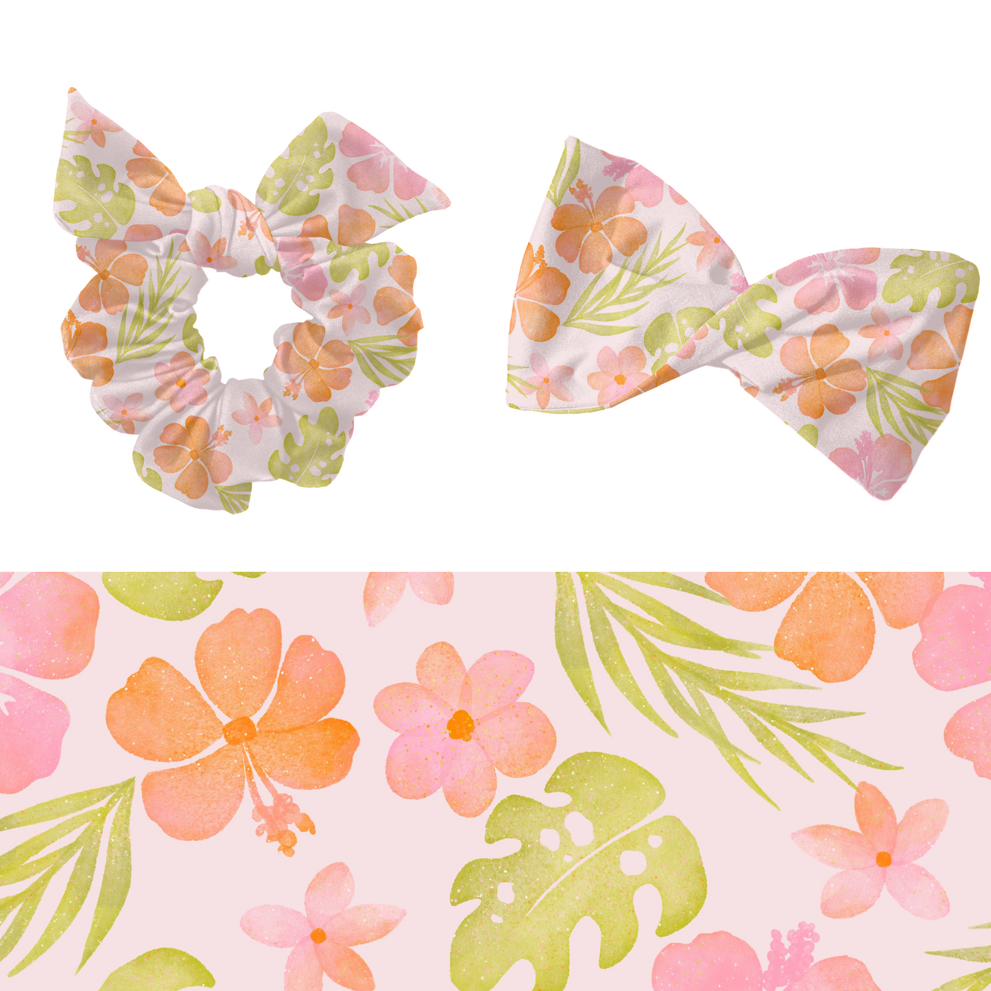 Bright watercolor Tropical floral pattern