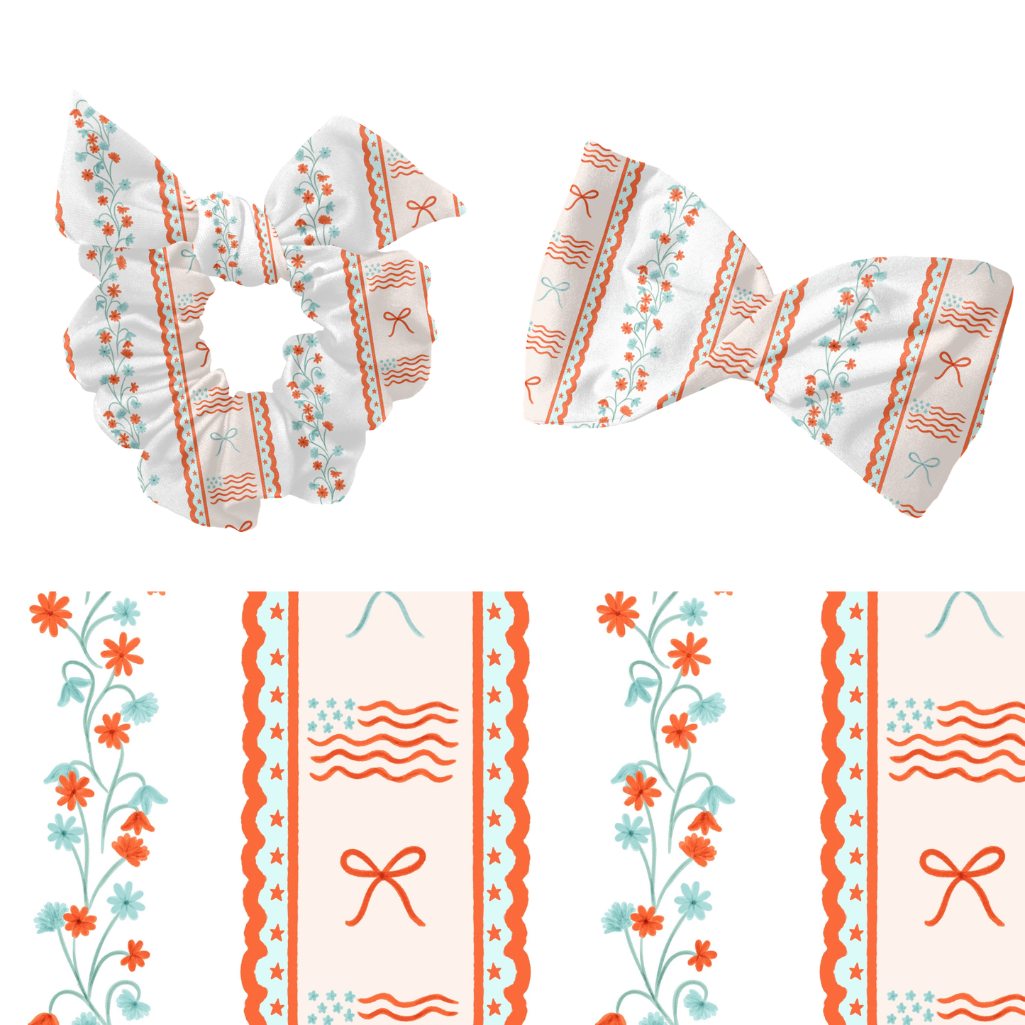 Floral Patriotic Stripe