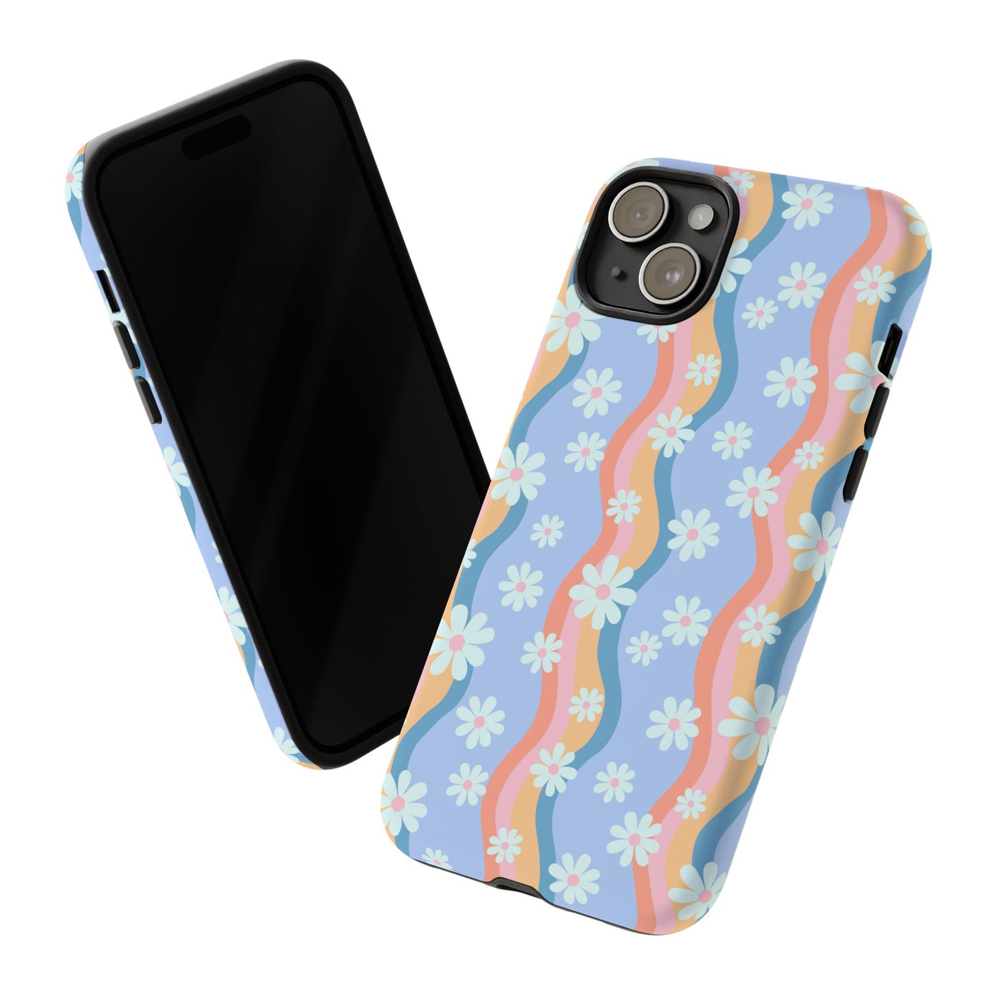 Blue Wavy Daisy Phone Case