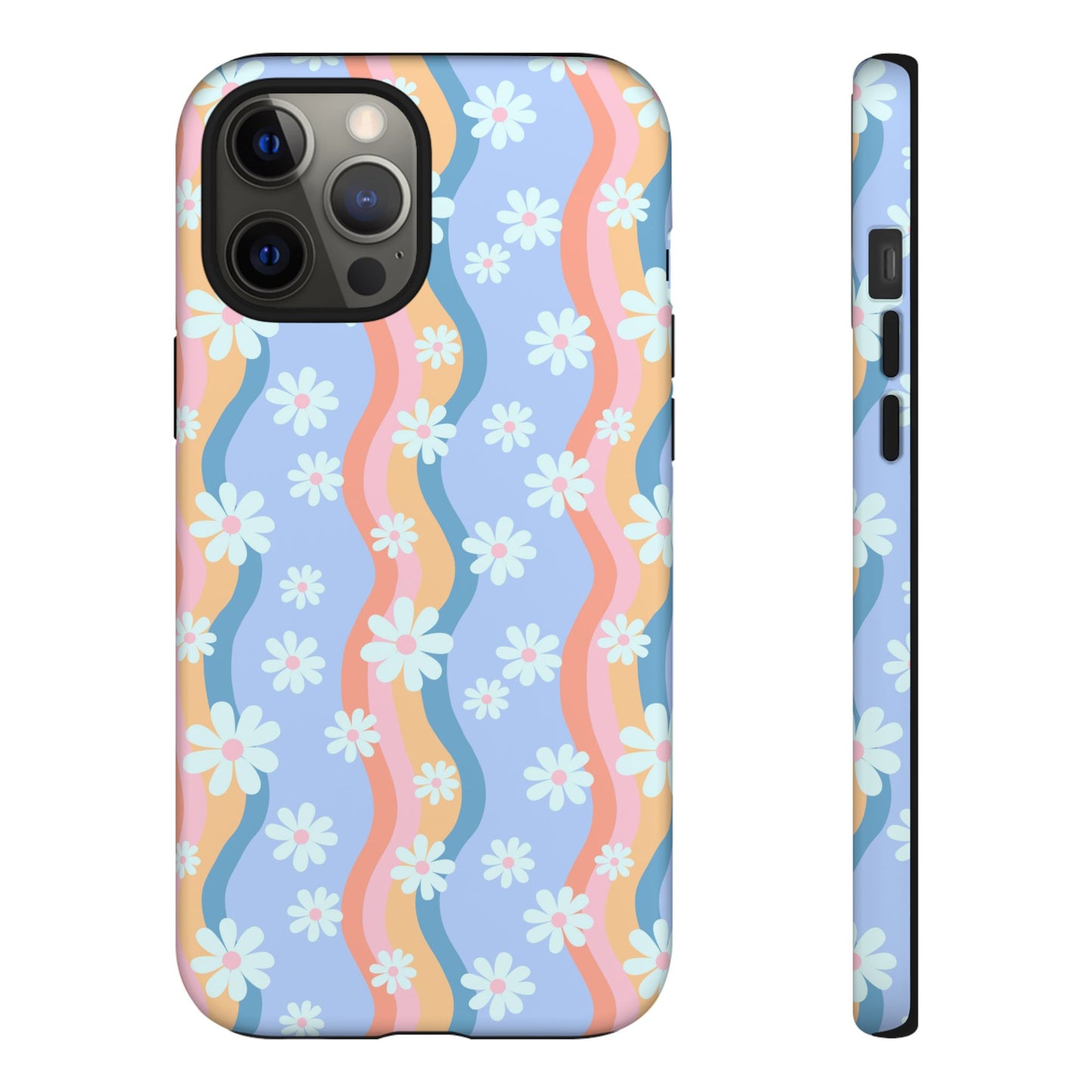 Blue Wavy Daisy Phone Case