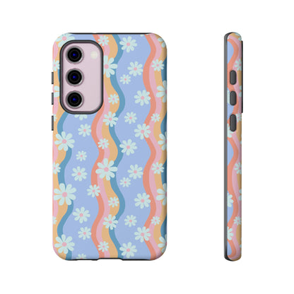 Blue Wavy Daisy Phone Case