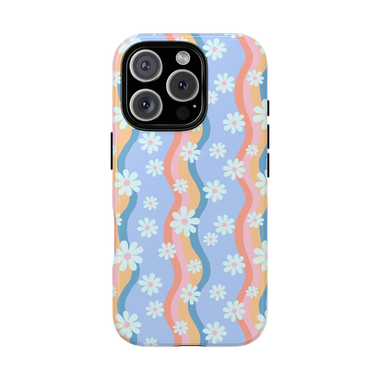 Blue Wavy Daisy Phone Case