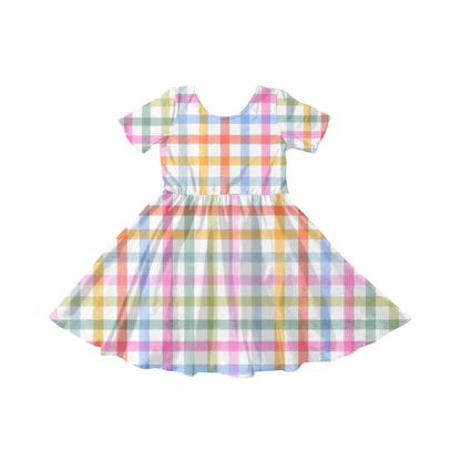 Watercolor Rainbow Gingham