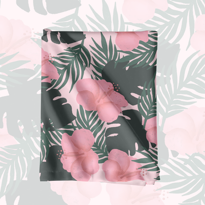 Boho tropical summer leaves and floral seamless pattern