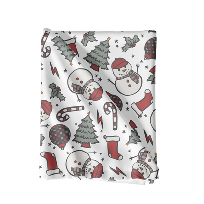 Boy Christmas Snowman Seamless Pattern