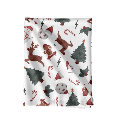 Boys watercolor Christmas Seamless Pattern