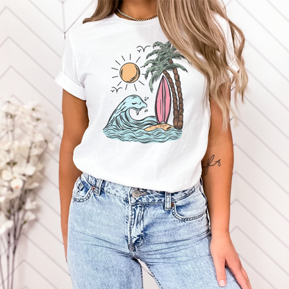 Summer Beach Waves PNG Design