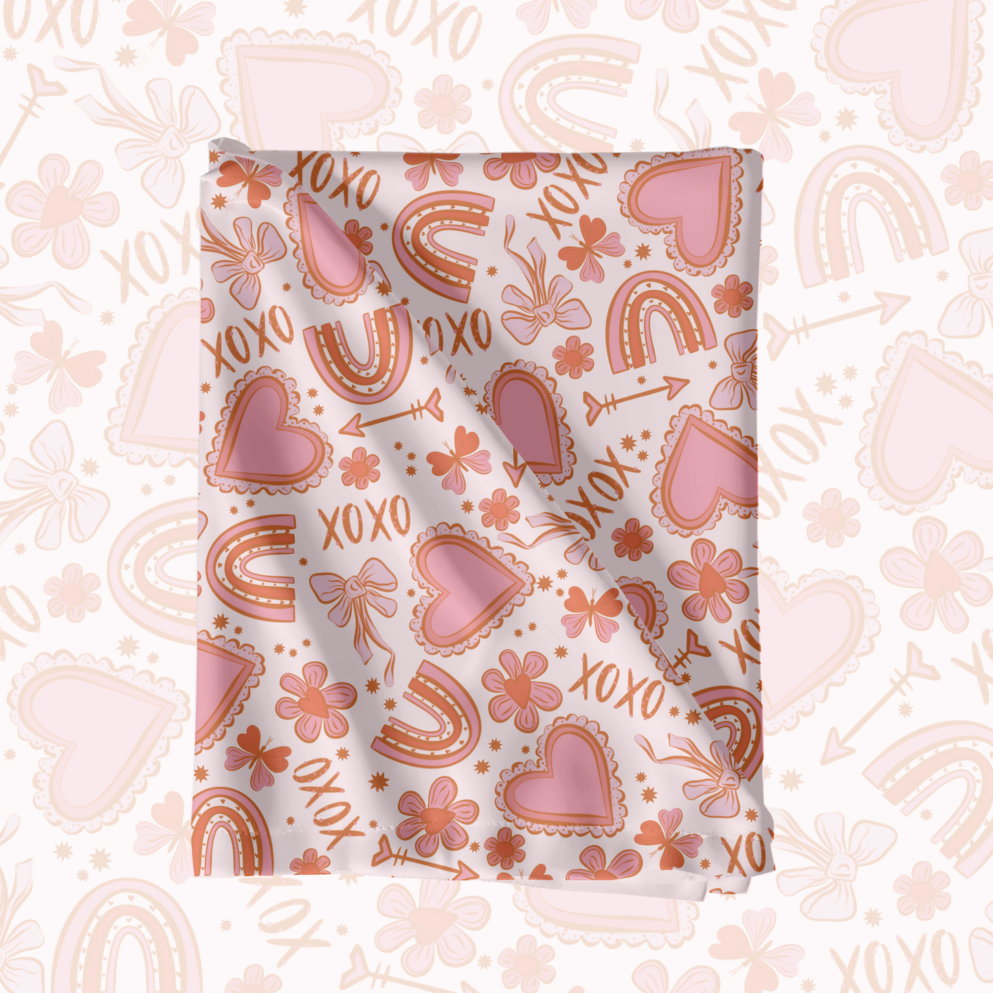 Boho valentine Bows seamless pattern