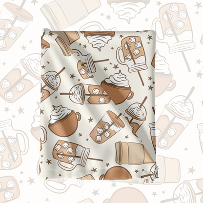 boho Fall coffee stars seamless surface pattern