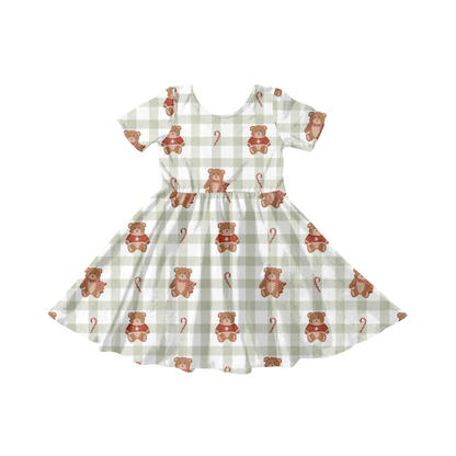Watercolor Winter Gingham Bears