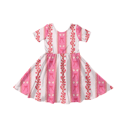 Valentine Floral Lace Stripe