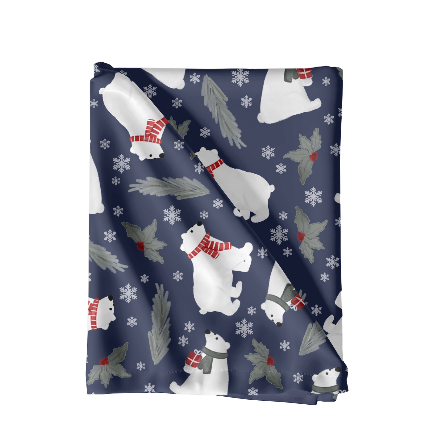 Winter polar bears seamless pattern