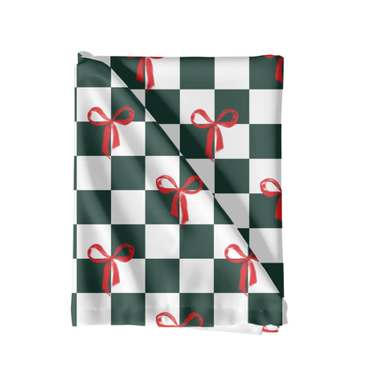 Christmas Checkered bows seamless pattern