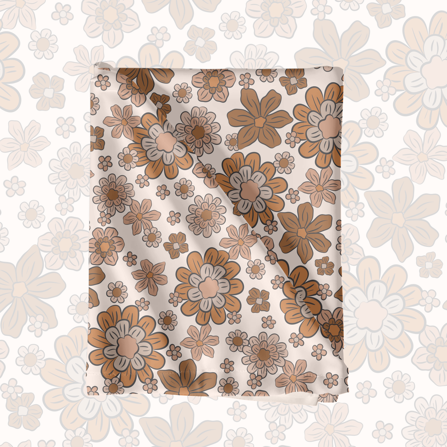 Boho neutral Fall floral seamless surface pattern