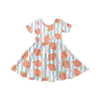 Watercolor Strawberry Stripe