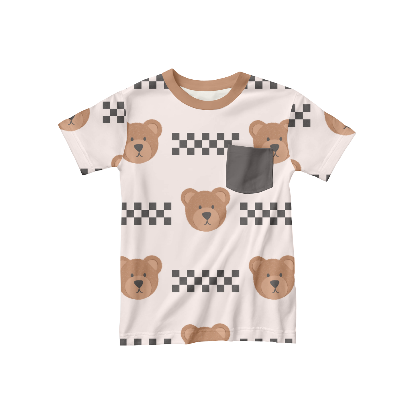 Checkered bears seamless pattern