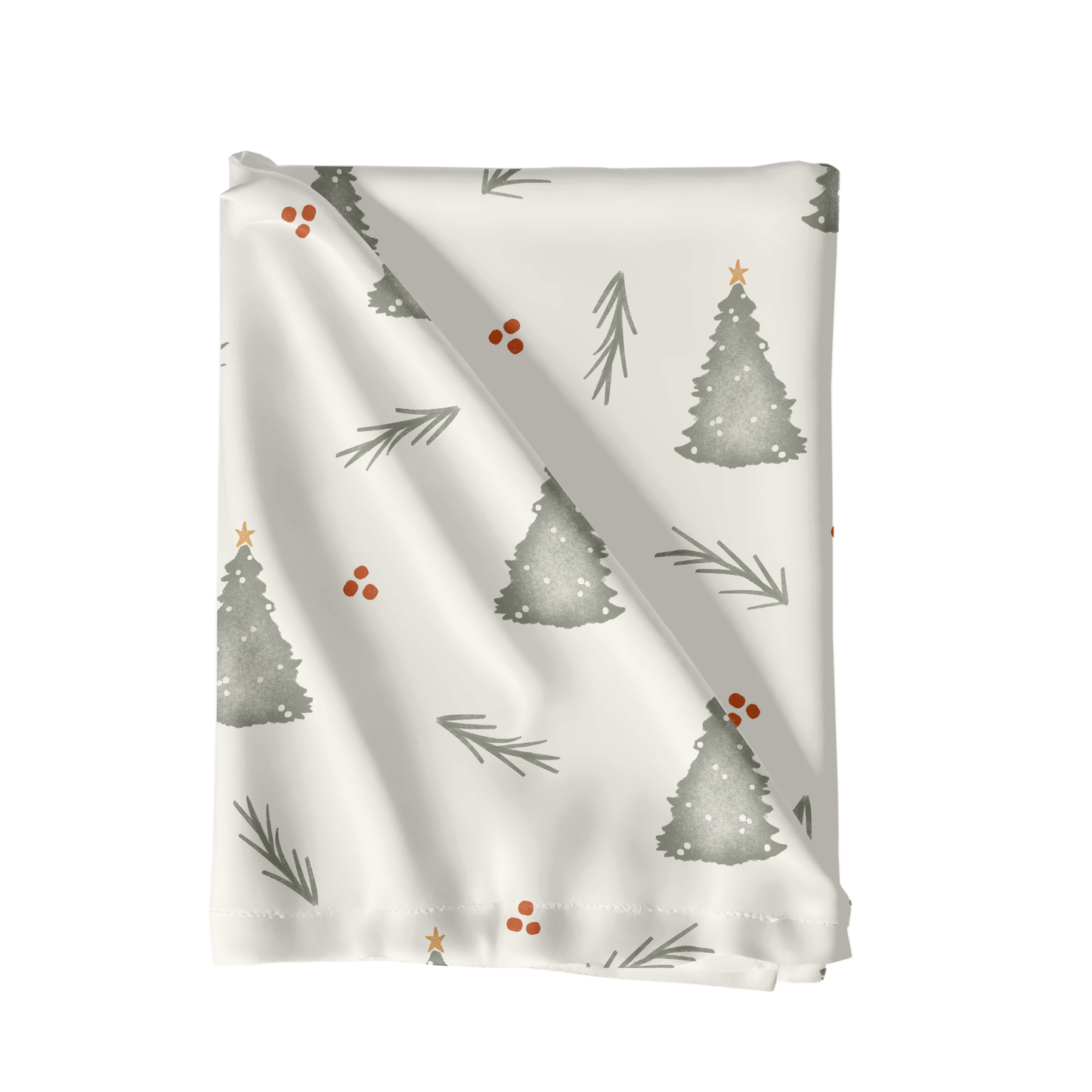 Winter Christmas watercolor trees seamless pattern