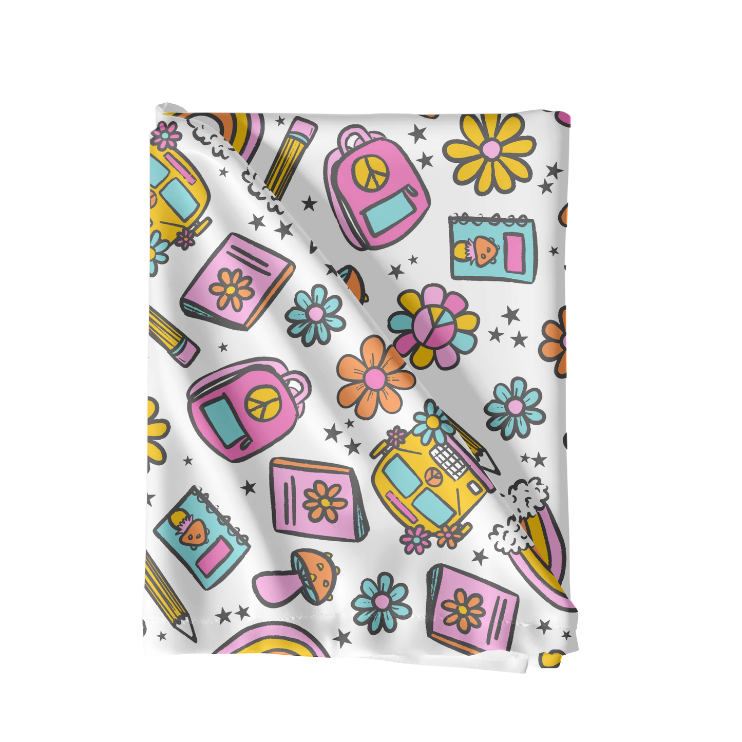 Trendy groovy school seamless Pattern