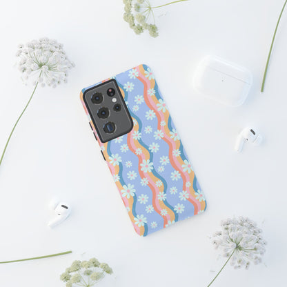 Blue Wavy Daisy Phone Case