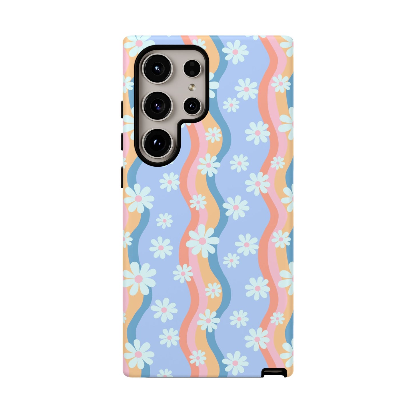 Blue Wavy Daisy Phone Case