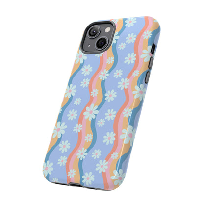 Blue Wavy Daisy Phone Case