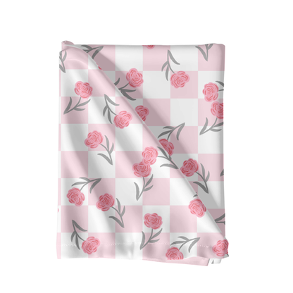 Checkered roses Seamless pattern