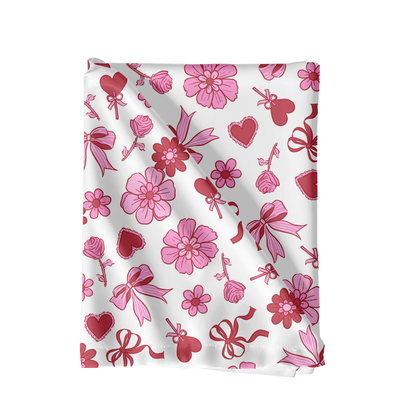 Valentine floral bow seamless pattern