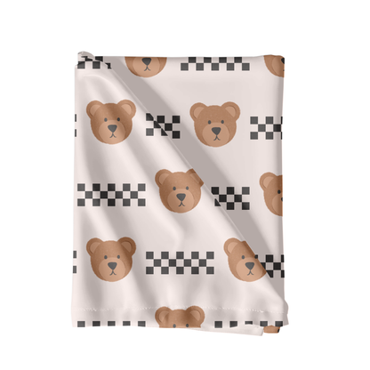 Checkered bears seamless pattern