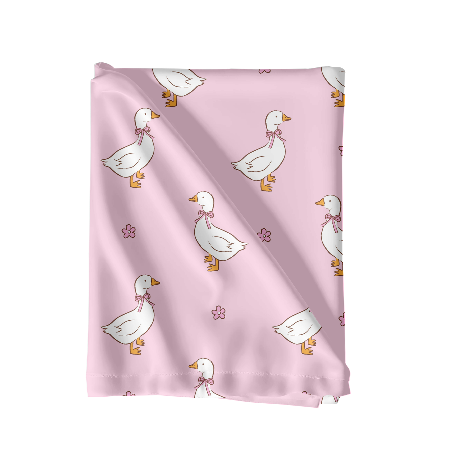 Pink Spring ducks Seamless pattern