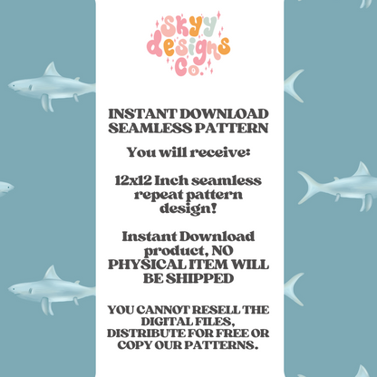 Navy Summer Sharks Pattern