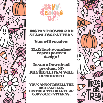 Trendy Halloween Ghosts Pattern