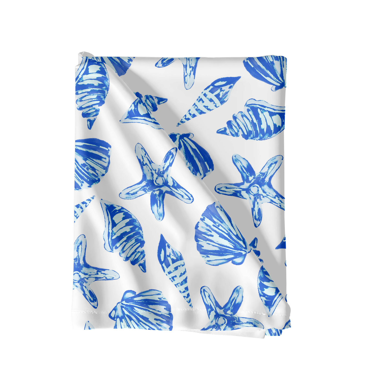 Blue Watercolor summer seashells pattern