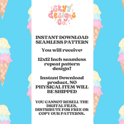 Bright Ice Cream Cones Pattern