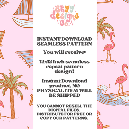 Trendy Summer Flamingos Pattern