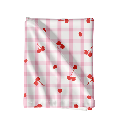 Gingham Cherries valentine hearts Pattern